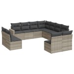 vidaXL Set canapele de grădină cu perne, 11 piese, gri, poliratan vidaXL Set canapele de grădină cu perne, 11 piese, gri, poliratan