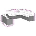 vidaXL Set mobilier de grădină cu perne, 9 piese, negru, poliratan vidaXL Set mobilier de grădină cu perne, 9 piese, negru, poliratan