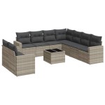 vidaXL Set canapele de grădină cu perne 10 piese gri deschis poliratan vidaXL Set canapele de grădină cu perne 10 piese gri deschis poliratan
