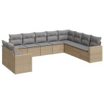 vidaXL Set canapele de grădină cu perne, 10 piese, bej, poliratan vidaXL Set canapele de grădină cu perne, 10 piese, bej, poliratan