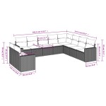 vidaXL Set mobilier de grădină cu perne, 10 piese, gri, poliratan vidaXL Set mobilier de grădină cu perne, 10 piese, gri, poliratan