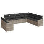vidaXL Set canapele de grădină cu perne 10 piese gri deschis poliratan vidaXL Set canapele de grădină cu perne 10 piese gri deschis poliratan