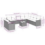 vidaXL Set canapele de grădină cu perne, 11 piese, gri, poliratan vidaXL Set canapele de grădină cu perne, 11 piese, gri, poliratan