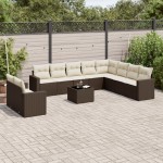 vidaXL Set canapele de grădină cu perne, 11 piese, maro, poliratan vidaXL Set canapele de grădină cu perne, 11 piese, maro, poliratan