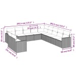 vidaXL Set canapele de grădină cu perne, 11 piese, bej, poliratan vidaXL Set canapele de grădină cu perne, 11 piese, bej, poliratan