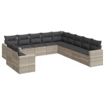 vidaXL Set canapele de grădină cu perne, 11 piese, gri, poliratan vidaXL Set canapele de grădină cu perne, 11 piese, gri, poliratan