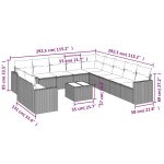 vidaXL Set canapea de grădină cu perne, 12 piese, gri, poliratan vidaXL Set canapea de grădină cu perne, 12 piese, gri, poliratan
