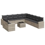 vidaXL Set canapele de grădină cu perne, 12piese gri deschis poliratan