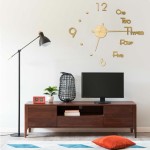 vidaXL Ceas de perete 3D, auriu, 100 cm, XXL, design modern vidaXL Ceas de perete 3D, auriu, 100 cm, XXL, design modern