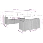 vidaXL Set canapele de grădină cu perne, 7piese gri deschis poliratan