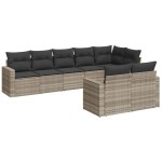 vidaXL Set mobilier de grădină cu perne, 8 piese gri deschis poliratan vidaXL Set mobilier de grădină cu perne, 8 piese gri deschis poliratan
