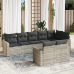vidaXL Set mobilier de grădină cu perne, 8 piese gri deschis poliratan vidaXL Set mobilier de grădină cu perne, 8 piese gri deschis poliratan