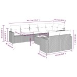 vidaXL Set canapele de grădină cu perne, 9 piese gri deschis poliratan vidaXL Set canapele de grădină cu perne, 9 piese gri deschis poliratan