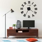 vidaXL Ceas de perete 3D, negru, 100 cm, XXL, design modern vidaXL Ceas de perete 3D, negru, 100 cm, XXL, design modern