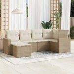 vidaXL Set canapele de grădină cu perne, 6 piese, bej, poliratan vidaXL Set canapele de grădină cu perne, 6 piese, bej, poliratan