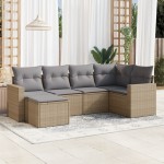 vidaXL Set canapele de grădină cu perne, 6 piese, bej, poliratan vidaXL Set canapele de grădină cu perne, 6 piese, bej, poliratan