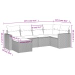 vidaXL Set mobilier grădină cu perne, 6 piese, gri, poliratan