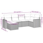 vidaXL Set canapele de grădină cu perne, 6 piese gri deschis poliratan
