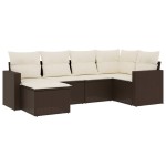 vidaXL Set canapele de grădină cu perne, 6 piese, maro, poliratan vidaXL Set canapele de grădină cu perne, 6 piese, maro, poliratan