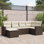 vidaXL Set canapele de grădină cu perne, 6 piese, maro, poliratan vidaXL Set canapele de grădină cu perne, 6 piese, maro, poliratan