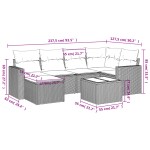 vidaXL Set canapele de grădină, 7 piese, cu perne, bej, poliratan vidaXL Set canapele de grădină, 7 piese, cu perne, bej, poliratan