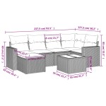 vidaXL Set canapele de grădină cu perne, 7piese gri deschis poliratan