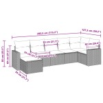 vidaXL Set canapele de grădină cu perne, 7piese gri deschis poliratan