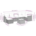 vidaXL Set mobilier de grădină cu perne, 8 piese gri deschis poliratan vidaXL Set mobilier de grădină cu perne, 8 piese gri deschis poliratan