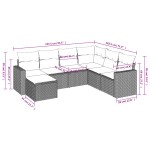vidaXL Set canapele de grădină, 7 piese, cu perne, bej, poliratan vidaXL Set canapele de grădină, 7 piese, cu perne, bej, poliratan