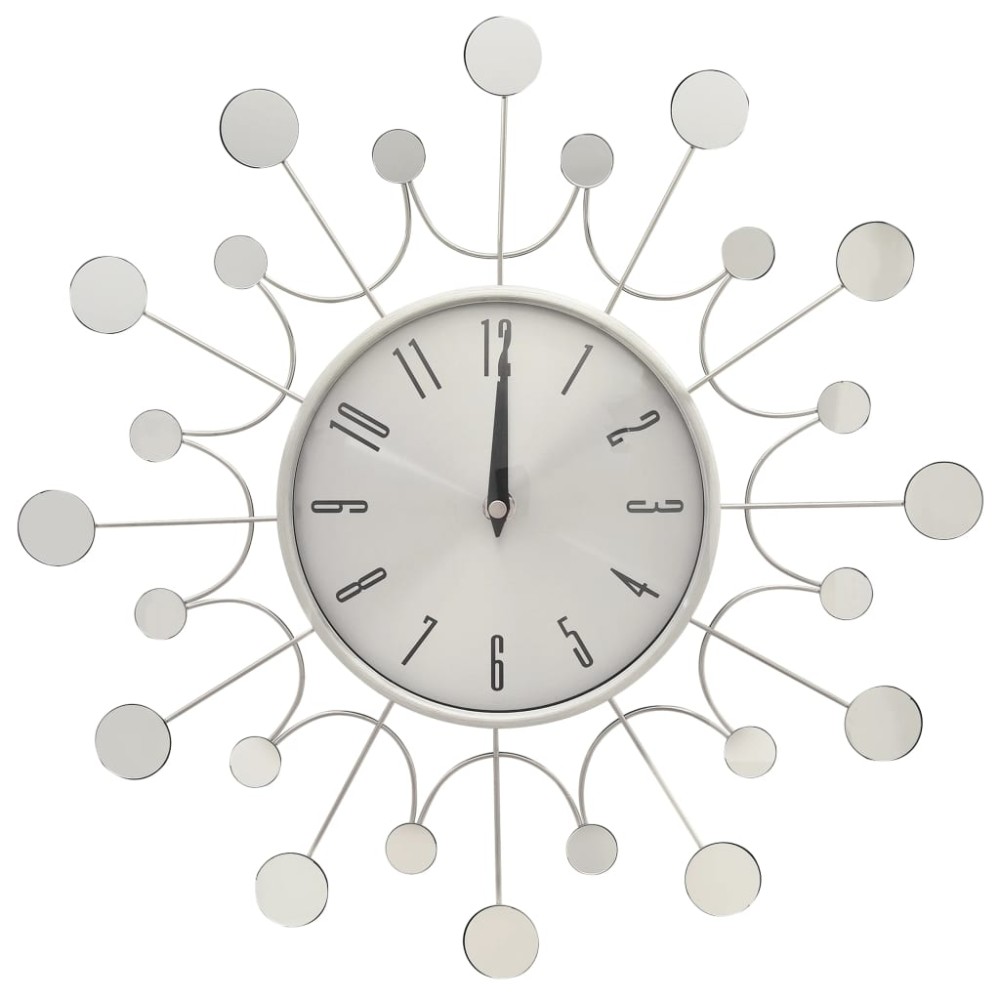vidaXL Ceas de perete, argintiu, 40 cm, metal