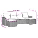 vidaXL Set mobilier grădină cu perne, 6 piese, gri, poliratan