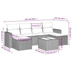 vidaXL Set canapele de grădină, 7 piese, cu perne, bej, poliratan vidaXL Set canapele de grădină, 7 piese, cu perne, bej, poliratan