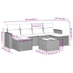 vidaXL Set canapele de grădină, 7 piese, cu perne, gri, poliratan vidaXL Set canapele de grădină, 7 piese, cu perne, gri, poliratan