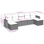 vidaXL Set canapele de grădină, 7 piese, cu perne, bej, poliratan vidaXL Set canapele de grădină, 7 piese, cu perne, bej, poliratan