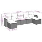 vidaXL Set canapele de grădină, 7 piese, cu perne, bej, poliratan