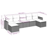 vidaXL Set canapele de grădină, 7 piese, cu perne, gri, poliratan vidaXL Set canapele de grădină, 7 piese, cu perne, gri, poliratan