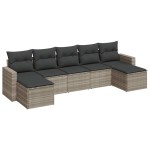 vidaXL Set canapele de grădină cu perne, 7piese gri deschis poliratan
