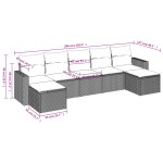 vidaXL Set canapele de grădină cu perne, 7piese gri deschis poliratan
