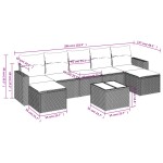 vidaXL Set mobilier de grădină cu perne, 8 piese, negru, poliratan vidaXL Set mobilier de grădină cu perne, 8 piese, negru, poliratan