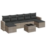 vidaXL Set mobilier de grădină cu perne, 8 piese gri deschis poliratan vidaXL Set mobilier de grădină cu perne, 8 piese gri deschis poliratan