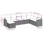 vidaXL Set canapele de grădină, 8 piese, cu perne, bej, poliratan vidaXL Set canapele de grădină, 8 piese, cu perne, bej, poliratan