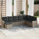 vidaXL Set canapele de grădină cu perne, 8 piese, gri, poliratan