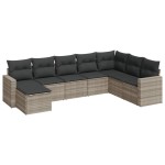 vidaXL Set mobilier de grădină cu perne, 8 piese gri deschis poliratan vidaXL Set mobilier de grădină cu perne, 8 piese gri deschis poliratan