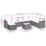 vidaXL Set canapele de grădină, 9 piese, cu perne, bej, poliratan vidaXL Set canapele de grădină, 9 piese, cu perne, bej, poliratan