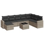 vidaXL Set canapele de grădină cu perne, 9 piese gri deschis poliratan vidaXL Set canapele de grădină cu perne, 9 piese gri deschis poliratan