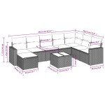vidaXL Set canapele de grădină cu perne, 9 piese gri deschis poliratan vidaXL Set canapele de grădină cu perne, 9 piese gri deschis poliratan