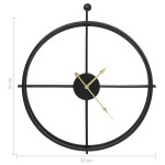 vidaXL Ceas de perete, negru, 52 cm, fier