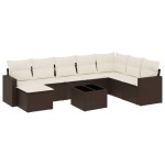 vidaXL Set canapele de grădină cu perne, 9 piese, maro, poliratan vidaXL Set canapele de grădină cu perne, 9 piese, maro, poliratan