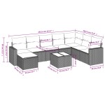 vidaXL Set canapele de grădină cu perne, 9 piese, maro, poliratan vidaXL Set canapele de grădină cu perne, 9 piese, maro, poliratan