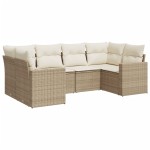 vidaXL Set canapele de grădină cu perne, 6 piese, bej, poliratan vidaXL Set canapele de grădină cu perne, 6 piese, bej, poliratan